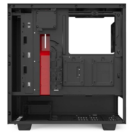 Nzxt Compact Mid-Tower with Lighting and Fan Control (MATTE BLACK/RED) CA-H510I-BR
